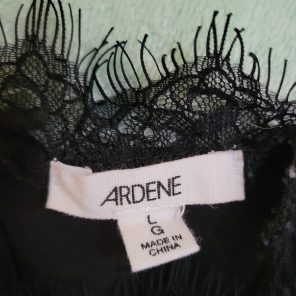 Nice Ardene A line sleeveless black dress with lace accents. - Picture 2 of 2